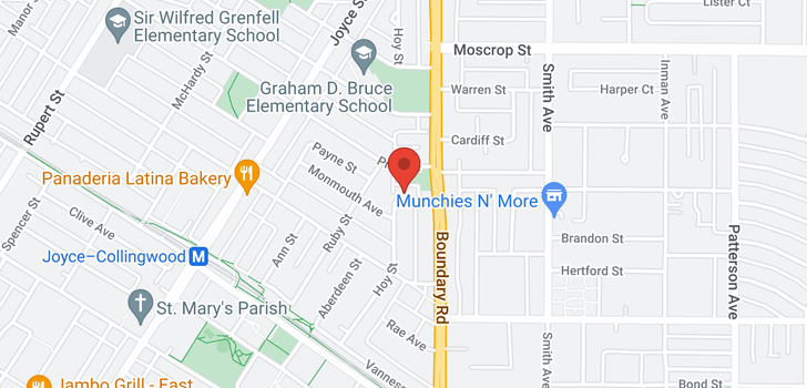 map of 3665 MONMOUTH AVENUE